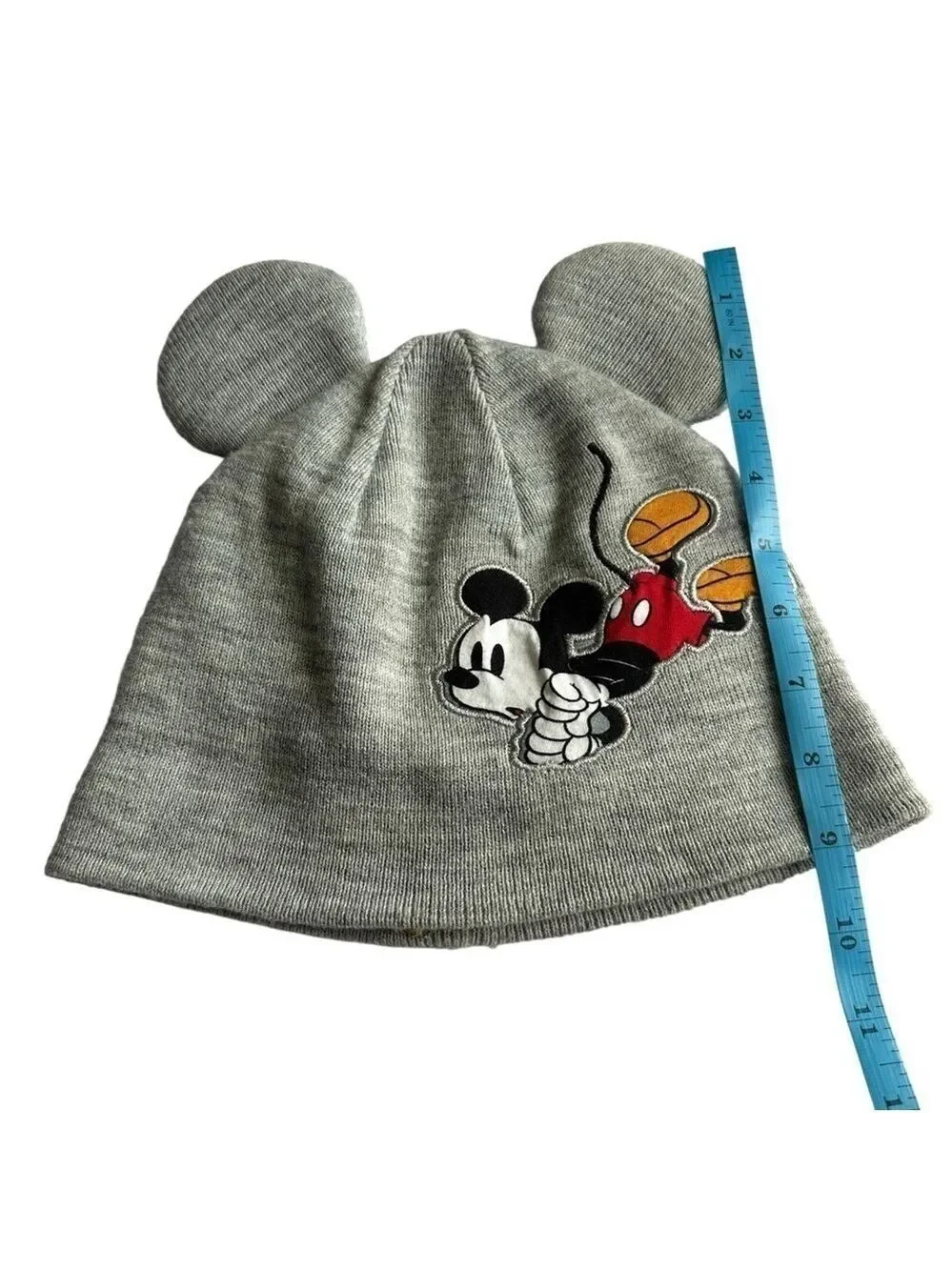 Disney Mickey Ears‎ Gray Knit Hat Kids M/L 7-10 yrs